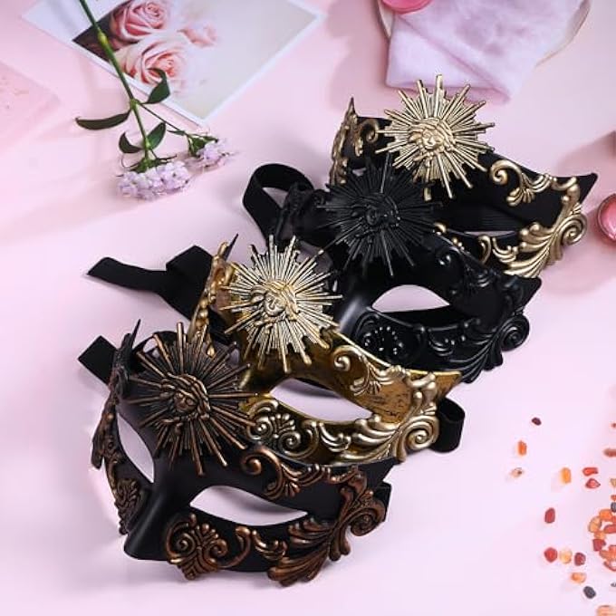 OIDEA HERREN MASKE VENEZIANISCHE HALBEMASKE: SONNENGOTT MASKERADE GRIECHISCHE RMISCHE AUGENMASKE STEAMPUNK KARNEVALSMASKE KOSTM KARNEVAL COSPLAY PARTY MASQUERADE FR MNNER - Image 5